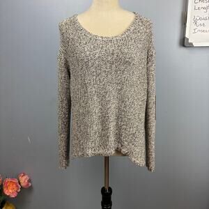 Anthropologie RD Style Rowca Elbow Patch Heathered Scoop Sweater Academia LG